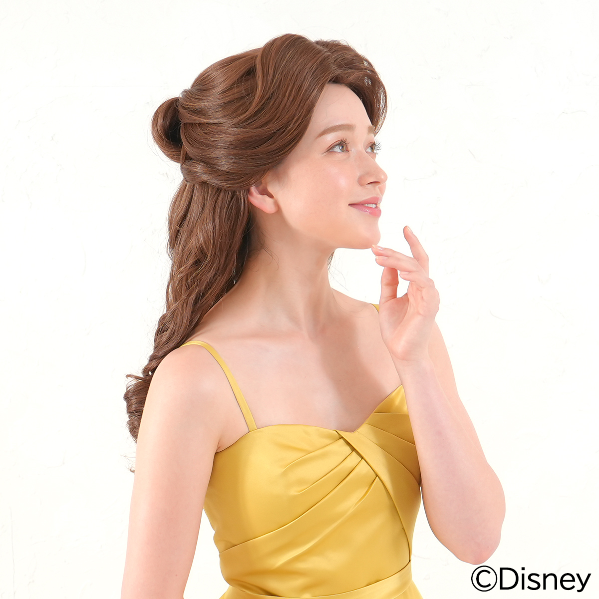 【ぴぴ】ディズニー 美女と野獣 グリーティング風 ベル ウィッグ 胡桃様確認用】Dハロ 仮装 美女と野獣 グリーティング風 ベル